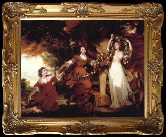 framed  REYNOLDS, Sir Joshua Three Ladies adorning a term of Hymen, Ta013